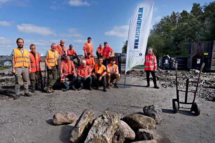 Stensortering i fuld gang